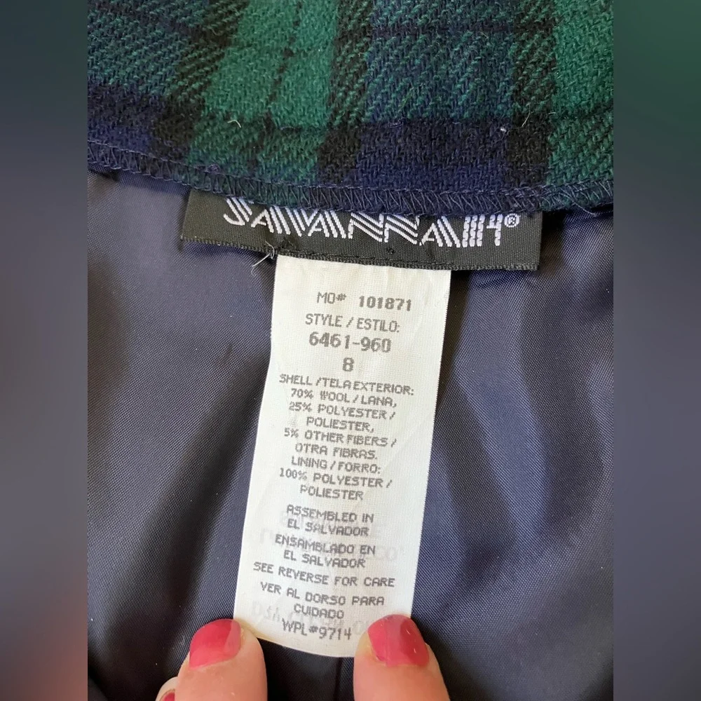 Vintage '80s/90s Savannah Blackwatch Plaid High Waist Mom Shorts Wool Blend XS/S